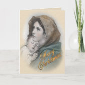 クリスマス賛美カード母とベビーイエス シーズンカード (正面)