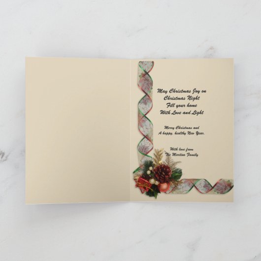 クリスマス賛美カード母とベビーイエス シーズンカード (内部)