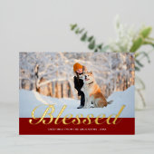 クリスマス賛美スモダント写真 箔シーズンカード (立ち正面)