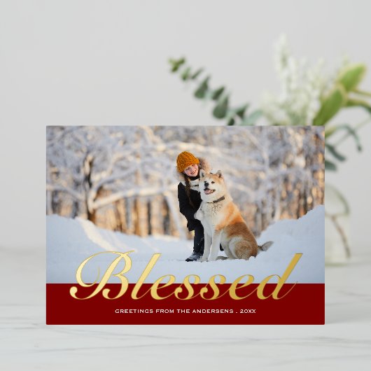 クリスマス賛美スモダント写真 箔シーズンカード (立ち正面)