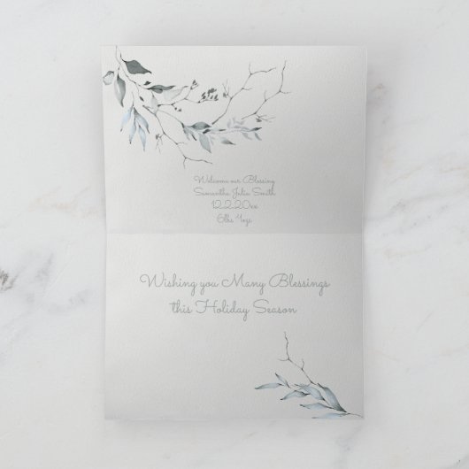 クリスマス賛美ズウォーターカラーフォトリース カード (内部)