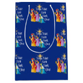 クリスマス賢いかわいい人々が宗教的 ミディアムペーパーバッグ (正面)