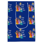 クリスマス賢いかわいい人々が宗教的 ミディアムペーパーバッグ (裏面)