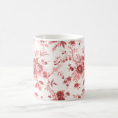 クリスマス赤いぼろぼろのToile コーヒーマグカップ (中央)