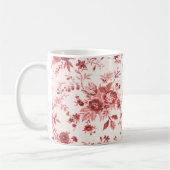 クリスマス赤いぼろぼろのToile コーヒーマグカップ (左)