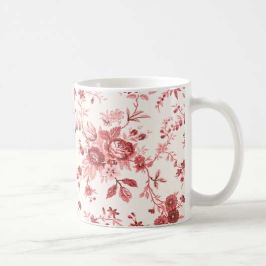 クリスマス赤いぼろぼろのToile コーヒーマグカップ (右)