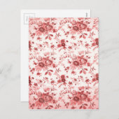 クリスマス赤いぼろぼろのToile シーズンポストカード (正面/裏面)