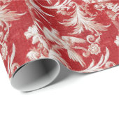 クリスマス赤いぼろぼろのToile ラッピングペーパー (ロールコーナー)