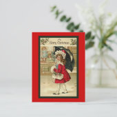 "クリスマス赤いコート"の郵便はがき シーズンポストカード (スタンド正面)