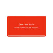 クリスマス赤いホワイト手書きテンプレートアドレス ラベル (正面)