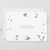 クリスマス赤い植物体のフレームのメリー写真 シーズンカード (裏面)