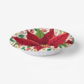 クリスマス赤い球根とポインセチア・オーバーレイ ペーパーボウル (傾斜あり)