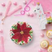 クリスマス赤い球根とポインセチア・オーバーレイ ペーパーボウル (パーティー)