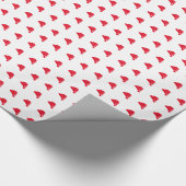 クリスマス赤い白いサンタハパターンかわいい贈り物 ラッピングペーパー (角)