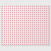 クリスマス赤い白いサンタハパターンかわいい贈り物 ラッピングペーパー (フラット)