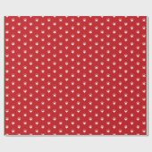 クリスマス赤い白い星の雪のかわいい休日 ラッピングペーパー (フラット)