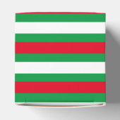 クリスマス赤い緑の白いストライプのパターン休日 フェイバーボックス (上部)