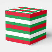 クリスマス赤い緑の白いストライプのパターン休日 フェイバーボックス (裏面サイド)