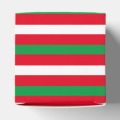 クリスマス赤い緑の白いストライプパターン休日 フェイバーボックス (上部)