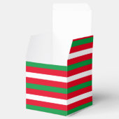 クリスマス赤い緑の白いストライプパターン休日 フェイバーボックス (オープン)