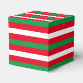 クリスマス赤い緑の白いストライプパターン休日 フェイバーボックス (裏面サイド)