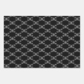 クリスマス赤い緑の白黒お洒落盛り合わせ ラッピングペーパーシート (正面3)