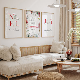 クリスマス赤い聖書詩の水の色のポスター