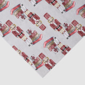 クリスマス赤くるみ割りパッケージの水色 薄葉紙 (詳細)