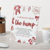 クリスマス赤ちゃんシャワーのサインからのメッセージ 台座サイン (インサイチュ)