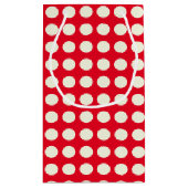 クリスマス赤と白の幾何学的ドットのパターン スモールペーパーバッグ (裏面)