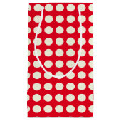 クリスマス赤と白の幾何学的ドットのパターン スモールペーパーバッグ (正面)
