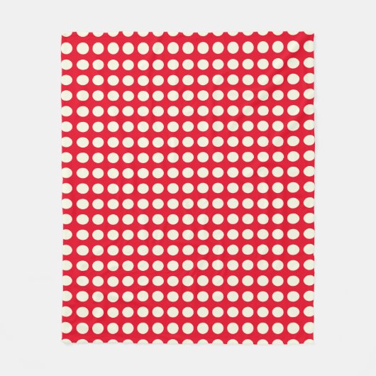 クリスマス赤と白の幾何学的ドットのパターン フリースブランケット (正面)