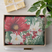 クリスマス赤と白の花の切り離し 薄葉紙 (ギフト)
