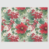 クリスマス赤と白の花の切り離し 薄葉紙 (正面)