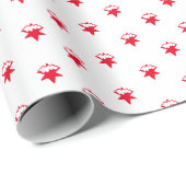 クリスマス赤と白の雪のかわいい休日 ラッピングペーパー (ロールコーナー)