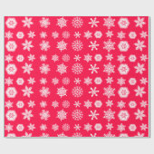 クリスマス赤と白の雪模様 ラッピングペーパー (フラット)