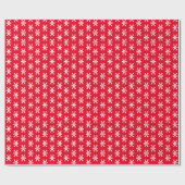 クリスマス赤と白の雪片が可愛い ラッピングペーパー (フラット)