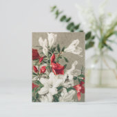 クリスマス赤と白りんご花 シーズンポストカード (スタンド正面)