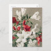 クリスマス赤と白りんご花 シーズンポストカード (正面/裏面)