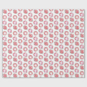 クリスマス赤と白キャンディ ラッピングペーパー (フラット)