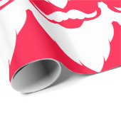 クリスマス赤と白サンタひげ模様 ラッピングペーパー (ロールコーナー)