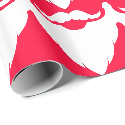 クリスマス赤と白サンタひげ模様 ラッピングペーパー (ロールコーナー)