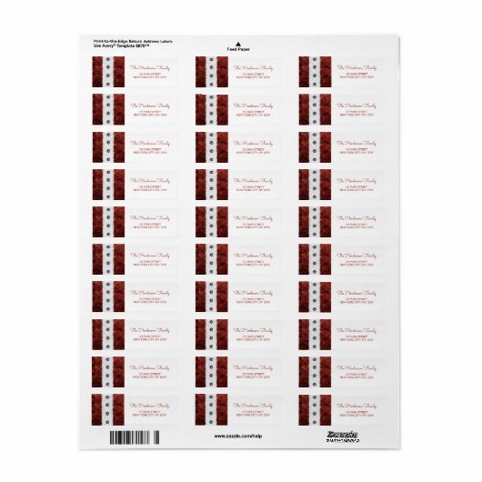 クリスマス赤と白サンタクロースのスーツ ラベル (フルシート)