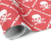 クリスマス赤と白スカルパターン ラッピングペーパー (ロールコーナー)