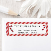 クリスマス赤と白ストライプ差出人住所 ラベル (インサイチュ)