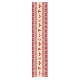 クリスマス赤と白テーブルランナー14インチx 72インチ ショートテーブルランナー