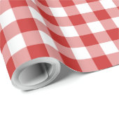 クリスマス赤と白バッファロープレイド ラッピングペーパー (ロールコーナー)