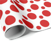 クリスマス赤と白バブル ラッピングペーパー (ロールコーナー)