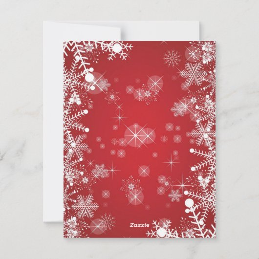 クリスマス赤と白パーティの招待状 シーズンカード (裏面)