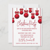 クリスマス赤と白パーティの招待状 シーズンカード (正面)